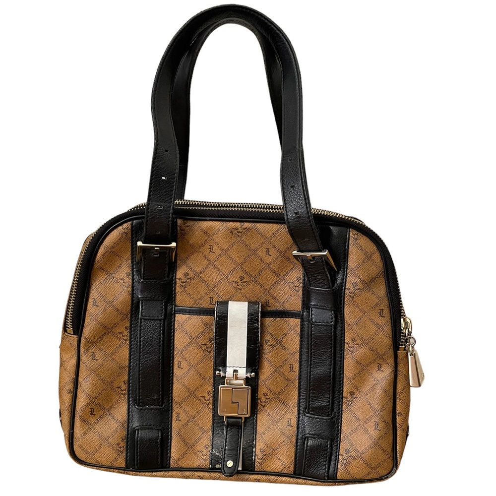 L.A.M.B. Brown and Black Monogram Satchel